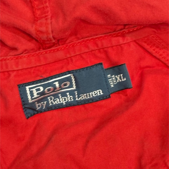🔥$168🔥Polo Ralph Lauren Men’s Red Hooded Full Zip Cotton Poplin Jacket Size XL - Picture 11 of 16
